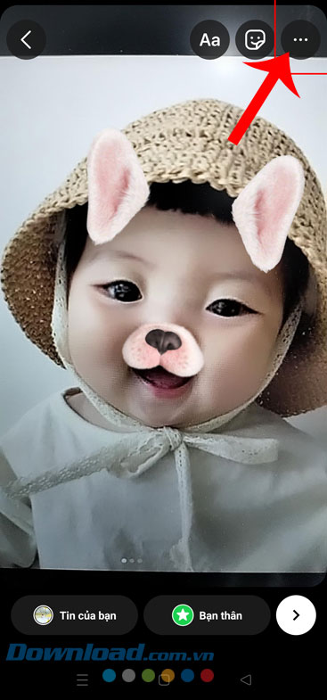 Nhấn vào biểu tượng dấu ba chấm