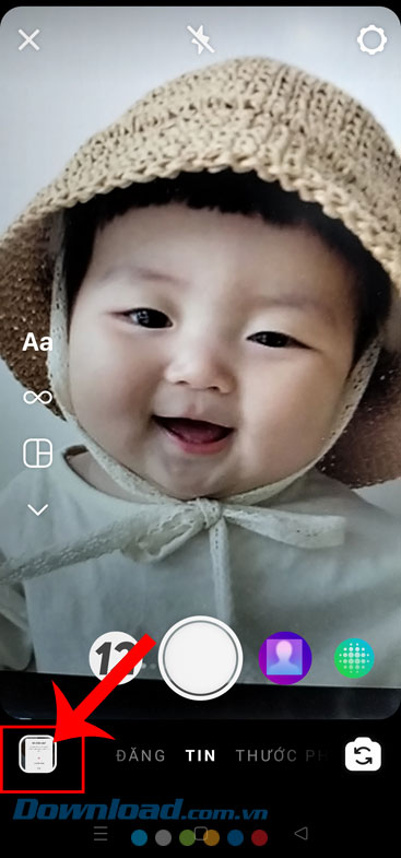 Chạm vào biểu tượng khung hình