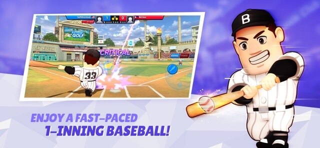 Tham gia các trận đấu bóng chày nhịp độ nhanh trong game Super Baseball League 