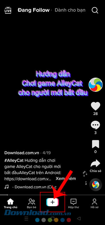 Chạm vào biểu tượng dấu "+"