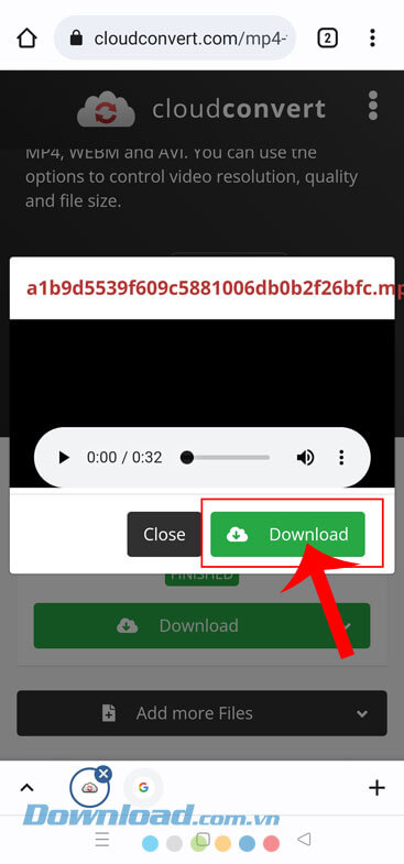 Nhấn vào nút Download