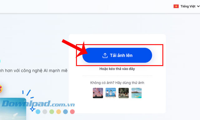 Nhấp chuột vào nút Tải ảnh lên