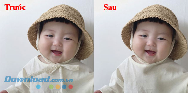 Hình ảnh trước và sau khi xóa bỏ chi tiết thừa