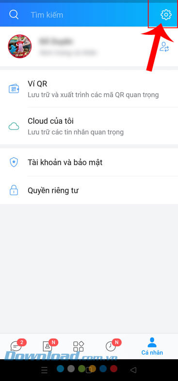 Ấn vào biểu tượng răng cưa