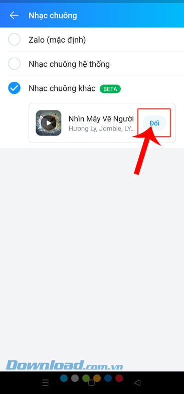 Nhấn vào nút Đổi