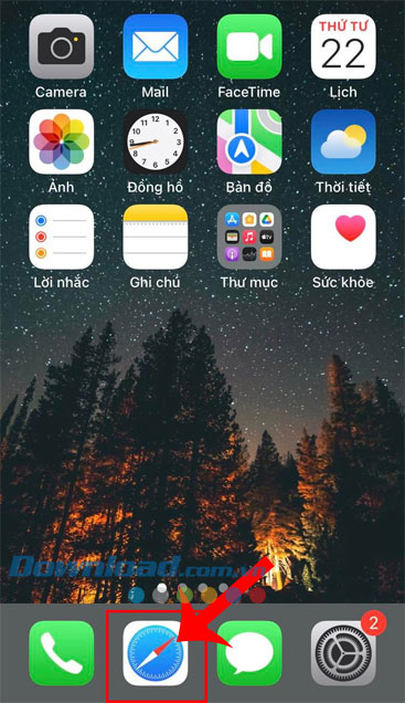 Mở ứng dụng Safari