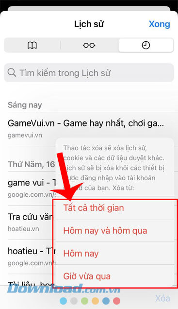 Chọn khoảng thời gian