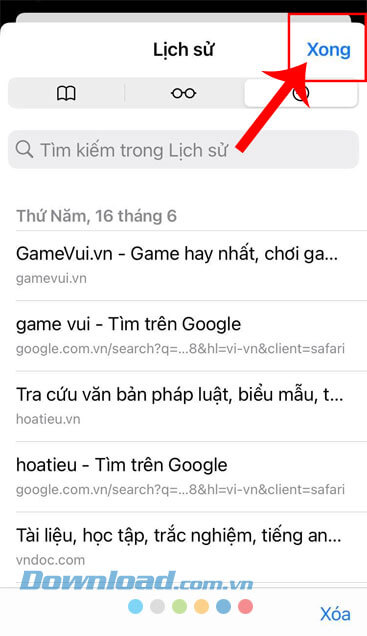 Nhấn vào nút Xong