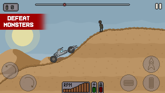 Đánh bại các quái vật khi chinh phục không gian trong game Death Rover: Space Zombie Race