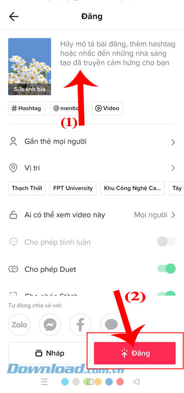 Ấn vào nút Đăng