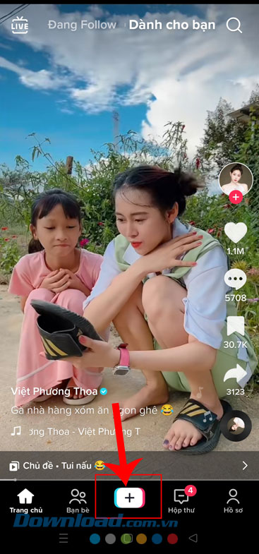 Ấn vào biểu tượng dấu "+"