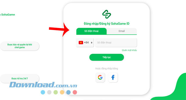 Đăng nhập tài khoản Sohagame