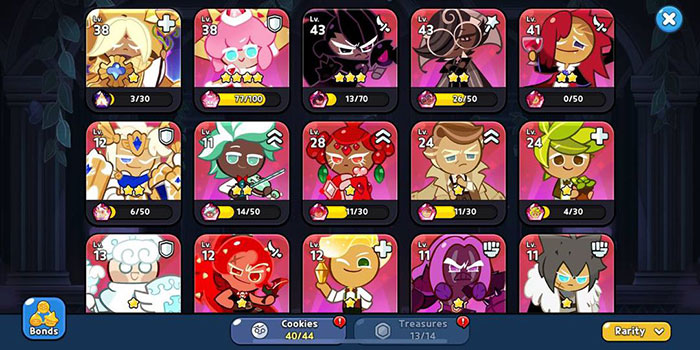 Nhấn vào từng nhân vật trong mục Cookies sẽ hiển thị mọi thông tin và chỉ số của Cookie