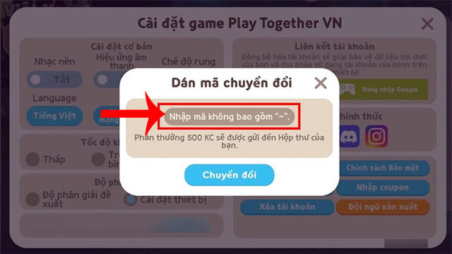 Dán mã chuyển đổi