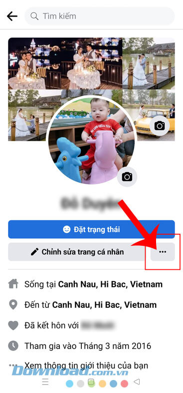 Ấn vào biểu tượng dấu bá chấm