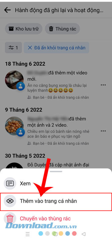 Chạm vào mục Thêm vào trang cá nhân