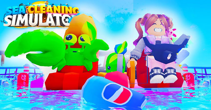 Game thu thập rác bảo vệ đại dương trên Roblox - Sea Cleaning Simulator