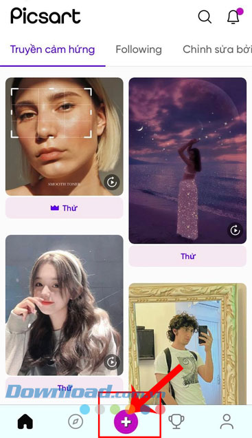 Ấn vào biểu tượng dấu "+"