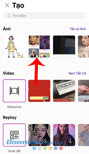 Chọn hình ảnh bất kỳ