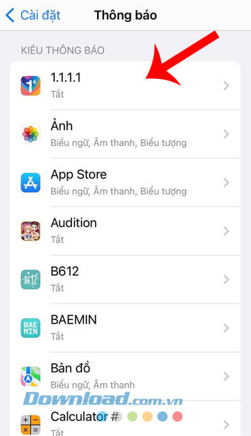 Chọn ứng dụng bất kỳ