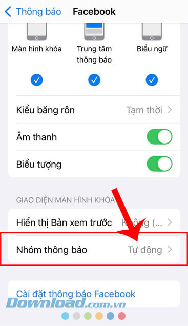 Nhấn vào mục Nhận thông báo