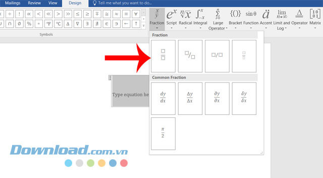 Chọn kiểu trình bày số thập phân