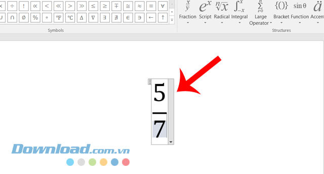 Nhập tử số và mẫu số