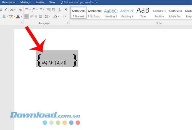 Nhập cú pháp viết phân số