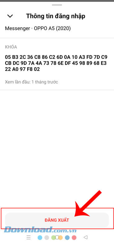 Ấn vào nút Đăng xuất