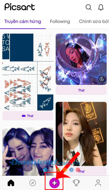 Nhấn vào biểu tượng dấu "+"