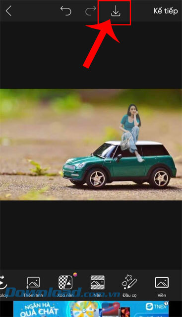 Chạm vào biểu tượng mũi tên đi xuống