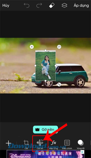 Nhấn vào mục Cắt ảnh