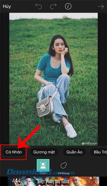 Chạm vào mục Cá nhân