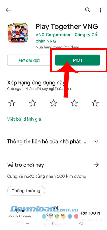 Nhấn vào nút Phát