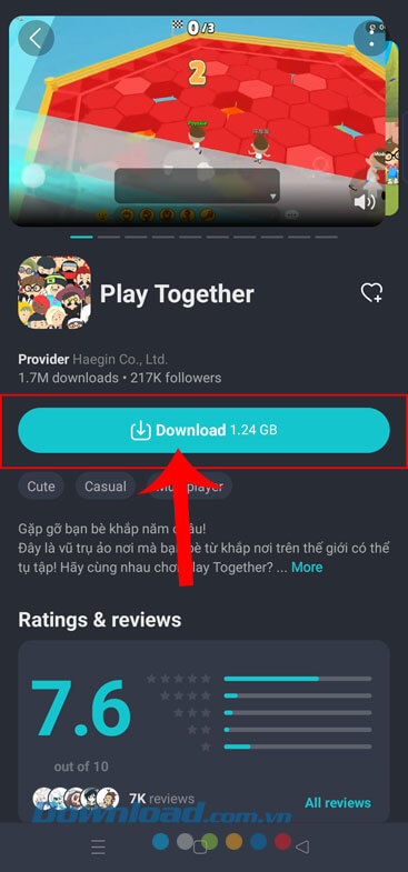 Ấn vào nút Download