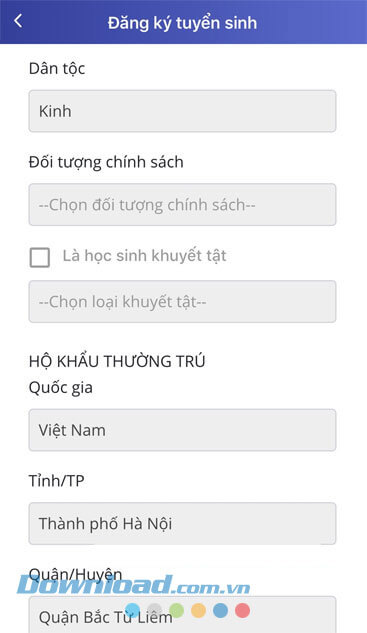 Kiểm tra lại thông tin học sinh
