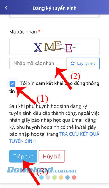 Nhập mã xác nhận