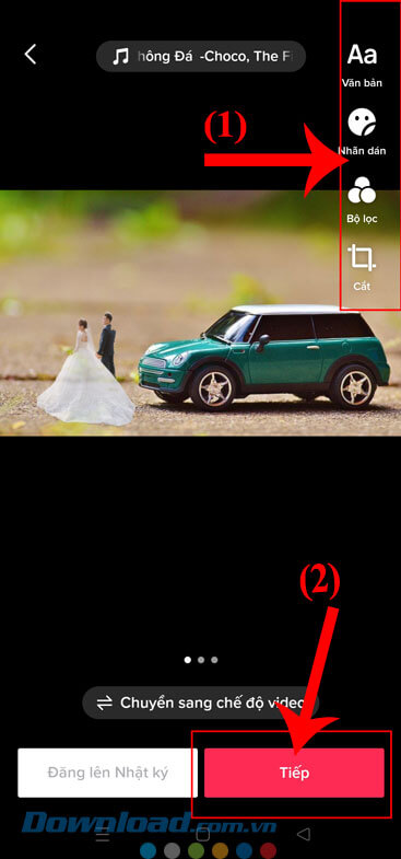 Ấn vào nút Tiếp