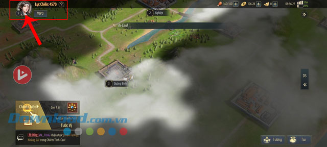 Ấn vào biểu tượng tài khoản