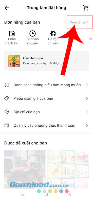 Chạm vào mục Xem tất cả