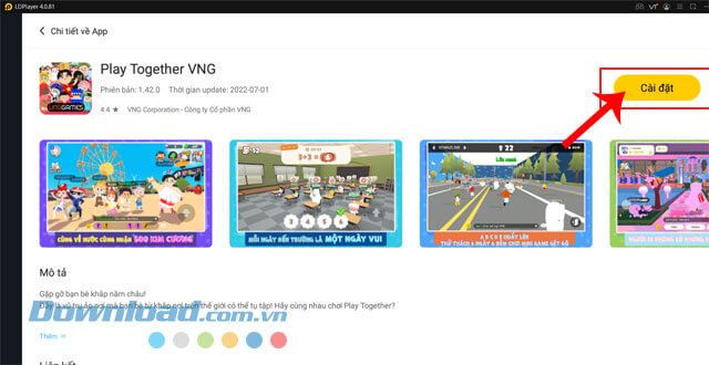 Nhấp chuột vào nút Cài đặt