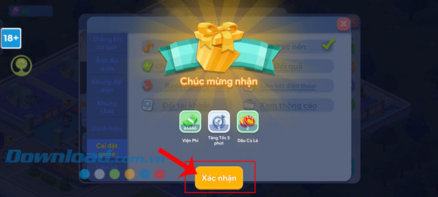 Nhấn vào nút Xác nhận