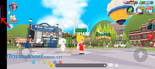 Vuốt thanh mờ ở phía bên trái màn hình