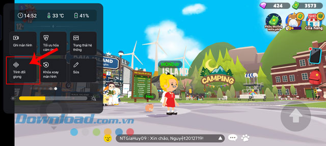 Ấn vào mục Trình đổi giọng