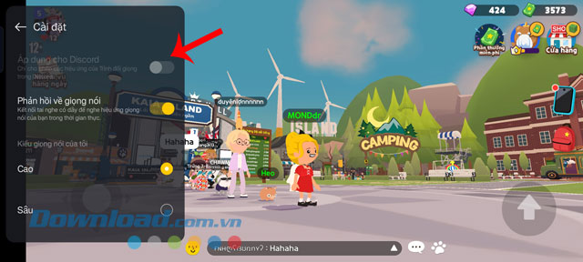 Cài đặt trình đổi giọng nói