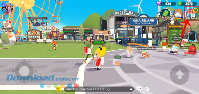 Chạm vào mục Cửa hàng