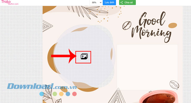 Nhấn vào biểu tượng thư viện ảnh