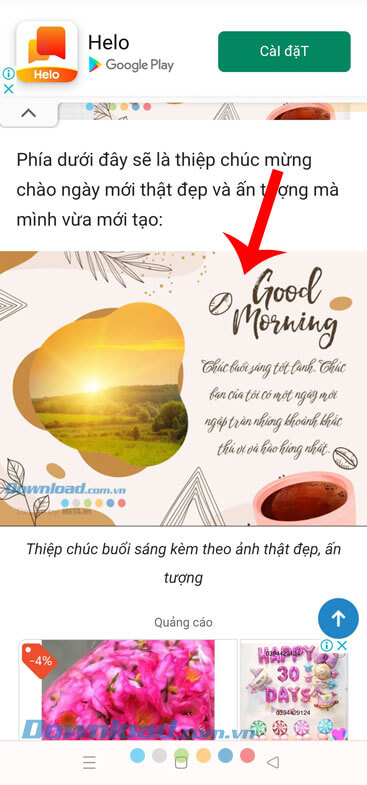 Chạm và giữ vào hình ảnh