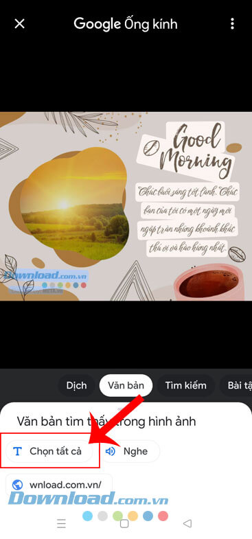 Nhấn vào mục Chọn tất cả