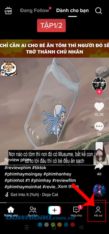 Ấn vào biểu tượng tài khoản